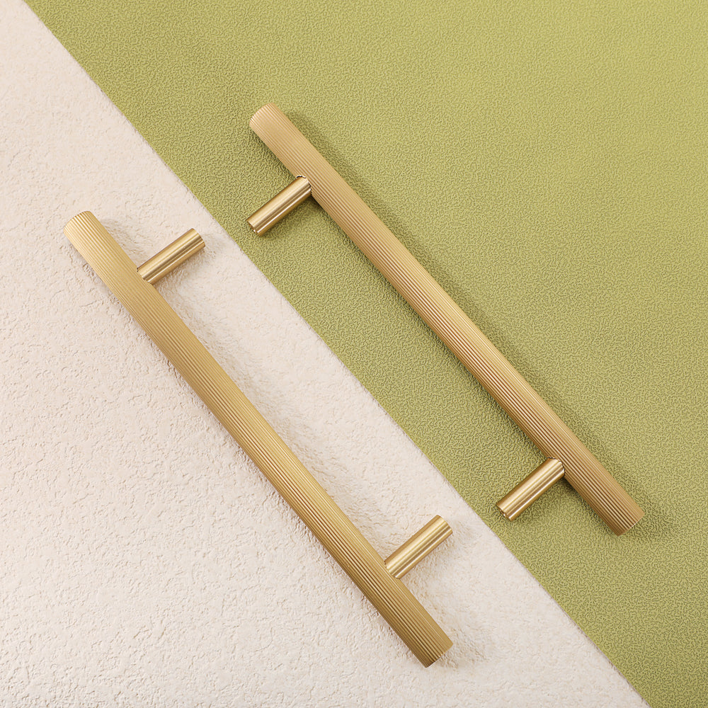 ASLAUG - Grooved Brass Cabinet Handle