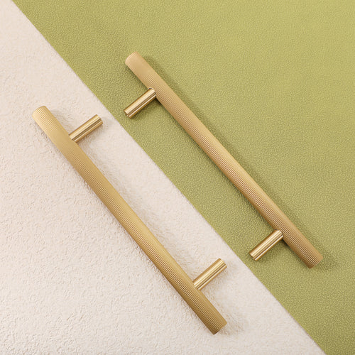 ASLAUG - Grooved Brass Cabinet Handle