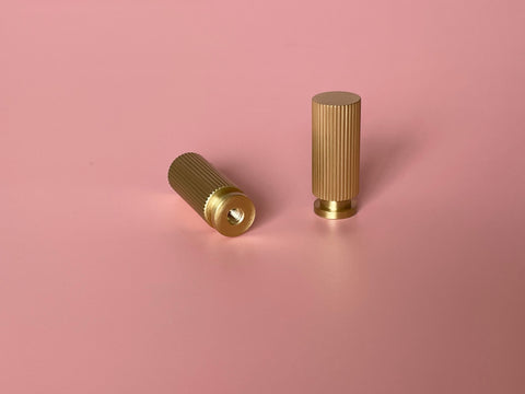 SMAL - Grooved Slim Brass Cabinet Knob