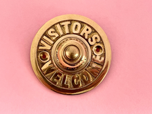 BESØK - Welcome Visitor Brass Doorbell