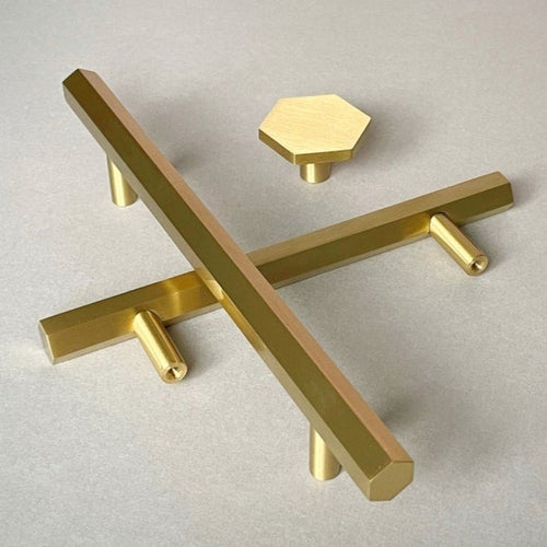 UNNI - Hexagonal Brass Cabinet Handle