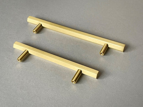 UNNI - Hexagonal Brass Cabinet Handle